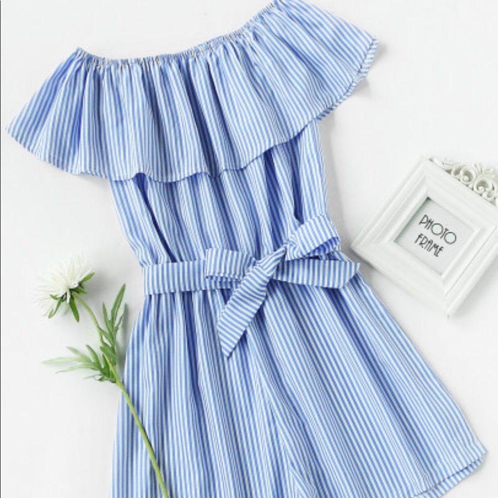 Striped Shorts Romper